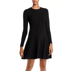 Promo 🎉 AQUA A Line Cashmere 🔥 Dress - 100% Exclusive Black ❤️