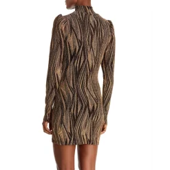 Deals ⭐ AQUA Ramya Abstract Metallic ✔️ Dress - 100% Exclusive Zebra Print ❤️ -AQUA Elegant shop unnamed file 1415