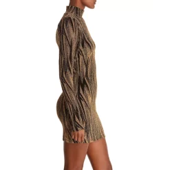 Deals ⭐ AQUA Ramya Abstract Metallic ✔️ Dress - 100% Exclusive Zebra Print ❤️ -AQUA Elegant shop unnamed file 1417