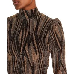 Deals ⭐ AQUA Ramya Abstract Metallic ✔️ Dress - 100% Exclusive Zebra Print ❤️ -AQUA Elegant shop unnamed file 1418