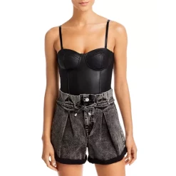 Top 10 🧨 AQUA Faux Leather Bustier Bodysuit - 100% Exclusive Black ⭐