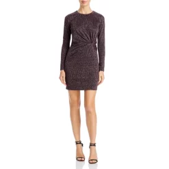 Cheap 🌟 AQUA Twisted Metallic Mini Dress - 100% Exclusive Black Rose 🛒 -AQUA Elegant shop unnamed file 1435