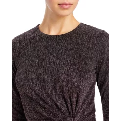 Cheap 🌟 AQUA Twisted Metallic Mini Dress - 100% Exclusive Black Rose 🛒 -AQUA Elegant shop unnamed file 1436