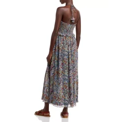 Buy 😀 AQUA Paisley Smocked Halter Midi ✨ Dress - 100% Exclusive Rust Multi ❤️ -AQUA Elegant shop unnamed file 1456