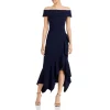 Best Sale 😀 AQUA Scuba Crepe Off-the-Shoulder Midi Dress - 100% Exclusive Navy 👍
