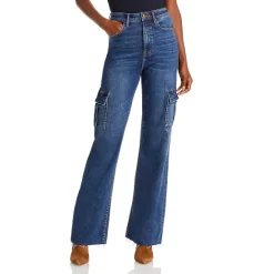 Cheap ⌛ AQUA High Rise Cargo ❤️ Jeans In Dark Wash - 100% Exclusive ⌛