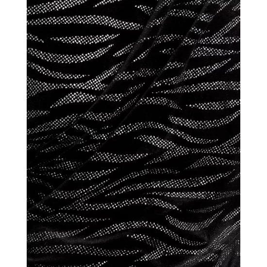 Brand new ⭐ AQUA Metallic Animal Print Velvet Crop Top - 100% Exclusive Black ✔️ 4 Brand new ⭐ AQUA Metallic Animal Print Velvet Crop Top - 100% Exclusive Black ✔️ - Image 4