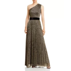 Promo 🛒 AQUA One Shoulder Metallic Gown - 100% Exclusive Black/gold 👍