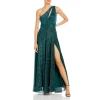 Top 10 ❤️ AQUA One Shoulder Crinkled Metallic Gown - 100% Exclusive Jade 😉