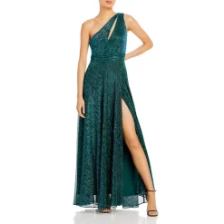 Top 10 ❤️ AQUA One Shoulder Crinkled Metallic Gown - 100% Exclusive Jade 😉