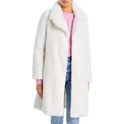 Coupon 🌟 AQUA Faux-Fur Coat With Wide Lapels- 100% Exclusive Ivory 🌟