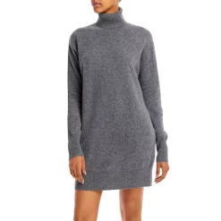 Top 10 🔥 AQUA Turtleneck Cashmere Dress - 100% Exclusive Medium Gray 🧨