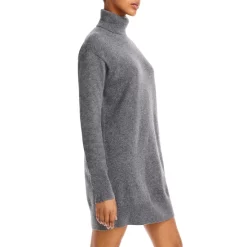 Top 10 🔥 AQUA Turtleneck Cashmere Dress - 100% Exclusive Medium Gray 🧨 -AQUA Elegant shop unnamed file 1541