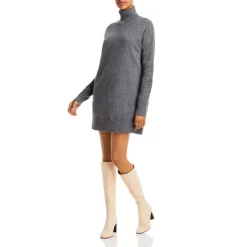 Top 10 🔥 AQUA Turtleneck Cashmere Dress - 100% Exclusive Medium Gray 🧨 -AQUA Elegant shop unnamed file 1542