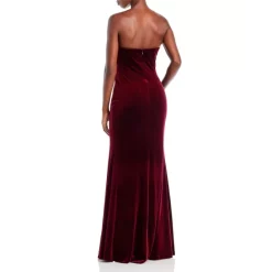 Cheap ❤️ AQUA Strapless Velvet Gown - 100% Exclusive Burgundy 🛒 -AQUA Elegant shop unnamed file 1559
