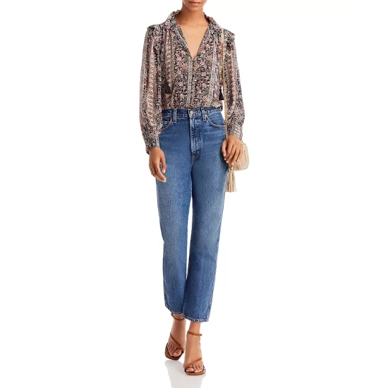 Brand new ✨ AQUA Floral Ruffle Trimmed Blouse - 100% Exclusive Black Mult 😍 2 Brand new ✨ AQUA Floral Ruffle Trimmed Blouse - 100% Exclusive Black Mult 😍 - Image 2