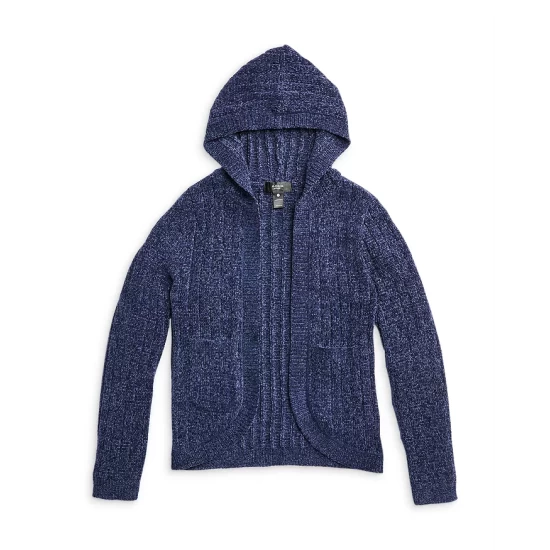 Outlet ❤️ AQUA Girls' Chenille Hooded Cardigan, Big Kid - 100% Exclusive Navy ⭐ 3 Outlet ❤️ AQUA Girls' Chenille Hooded Cardigan, Big Kid - 100% Exclusive Navy ⭐ - Image 3