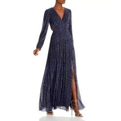 Promo 🔥 AQUA Cutout Metallic Gown - 100% Exclusive Black/blue/silver 🧨