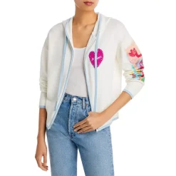 Promo ❤️ AQUA Love Graphic Zip Up Hoodie - 100% Exclusive Ivory 👍