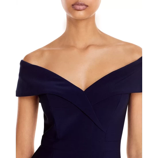 Brand new ⌛ AQUA Off-the-Shoulder Gown - 100% Exclusive Navy 💯 2 Brand new ⌛ AQUA Off-the-Shoulder Gown - 100% Exclusive Navy 💯 - Image 2