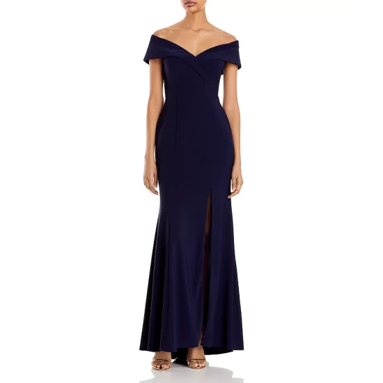 Brand new ⌛ AQUA Off-the-Shoulder Gown - 100% Exclusive Navy 💯 4 Brand new ⌛ AQUA Off-the-Shoulder Gown - 100% Exclusive Navy 💯 - Image 4