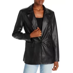 Flash Sale 🥰 AQUA Faux Leather Blazer - 100% Exclusive Black 🎁 -AQUA Elegant shop unnamed file 1693