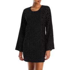 Outlet ๐ AQUA Metallic Dot Velvet Mini ๐ Dress - 100% Exclusive Black โ๏ธ