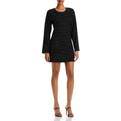 Outlet 🛒 AQUA Metallic Dot Velvet Mini 🎉 Dress - 100% Exclusive Black ✔️ -AQUA Elegant shop unnamed file 1715