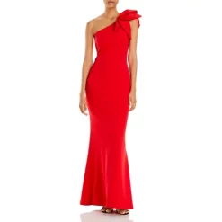 Best deal 🥰 AQUA One-Shoulder Scuba Gown - 100% Exclusive Red 👍