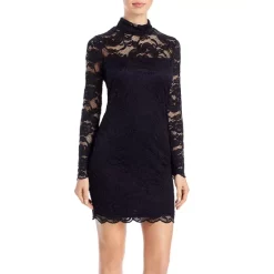 Buy ๐ AQUA Lace Mock Neck Dress - 100% Exclusive Black ๐