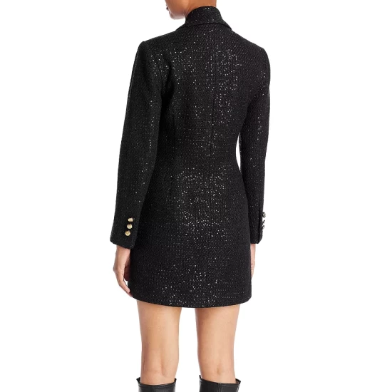 New ๐คฉ AQUA Sequined Tweed Blazer Dress - 100% Exclusive Black ๐ 3 New ๐คฉ AQUA Sequined Tweed Blazer Dress - 100% Exclusive Black ๐ - Image 3