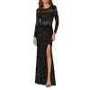 New 🛒 AQUA Mesh Inset Geo Glitter Gown - 100% Exclusive Black/gunmetal 👏