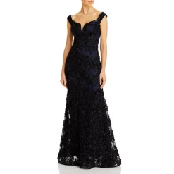 Discount 🎉 AQUA Off-the-Shoulder Embellished Lace Gown - 100% Exclusive Black/navy 🛒 -AQUA Elegant shop unnamed file 1762