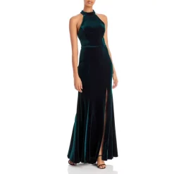 Wholesale 👍 AQUA Velvet Halter Gown - 100% Exclusive Hunter ⭐