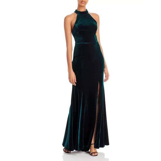 Wholesale π AQUA Velvet Halter Gown - 100% Exclusive Hunter β 1 Wholesale π AQUA Velvet Halter Gown - 100% Exclusive Hunter β