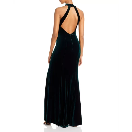 Wholesale π AQUA Velvet Halter Gown - 100% Exclusive Hunter β 2 Wholesale π AQUA Velvet Halter Gown - 100% Exclusive Hunter β - Image 2