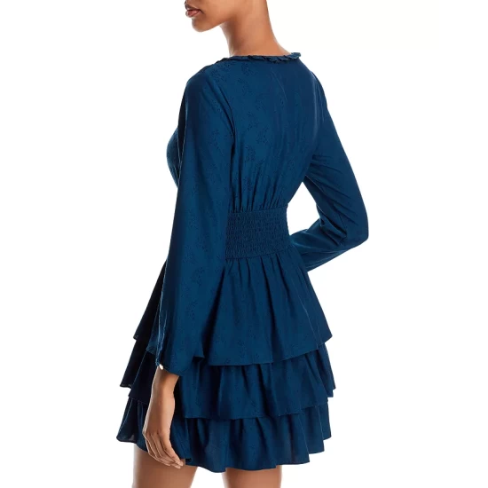 Wholesale ๐ AQUA Tonal Floral Print Tiered Mini Dress - 100% Exclusive Teal โ๏ธ 3 Wholesale ๐ AQUA Tonal Floral Print Tiered Mini Dress - 100% Exclusive Teal โ๏ธ - Image 3