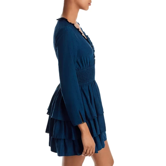 Wholesale ๐ AQUA Tonal Floral Print Tiered Mini Dress - 100% Exclusive Teal โ๏ธ 4 Wholesale ๐ AQUA Tonal Floral Print Tiered Mini Dress - 100% Exclusive Teal โ๏ธ - Image 4