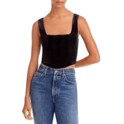 Flash Sale ✔️ AQUA Velvet Corset Top - 100% Exclusive Black ✨