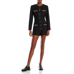 Promo ⭐ AQUA Tweed Long Sleeve Romper - 100% Exclusive Black ❤️ -AQUA Elegant shop unnamed file 185