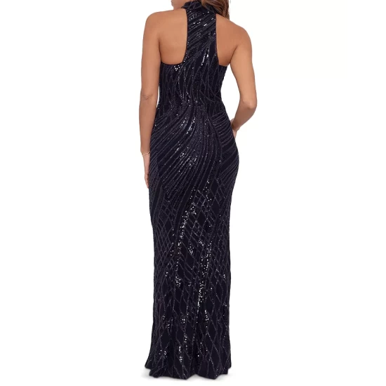 Discount ๐ AQUA Mock Neck Sequin Gown - 100% Exclusive Black ๐ 2 Discount ๐ AQUA Mock Neck Sequin Gown - 100% Exclusive Black ๐ - Image 2