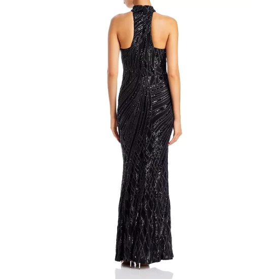 Discount ๐ AQUA Mock Neck Sequin Gown - 100% Exclusive Black ๐ 7 Discount ๐ AQUA Mock Neck Sequin Gown - 100% Exclusive Black ๐ - Image 7