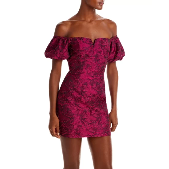 Flash Sale 🔔 AQUA Off-the-Shoulder Floral Print Mini Dress - 100% Exclusive Hot Pink 👏 1 Flash Sale 🔔 AQUA Off-the-Shoulder Floral Print Mini Dress - 100% Exclusive Hot Pink 👏