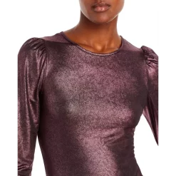 Cheap 👏 AQUA Ruched Long Sleeve Shine Top - 100% Exclusive Rose/black 😀 -AQUA Elegant shop unnamed file 1895