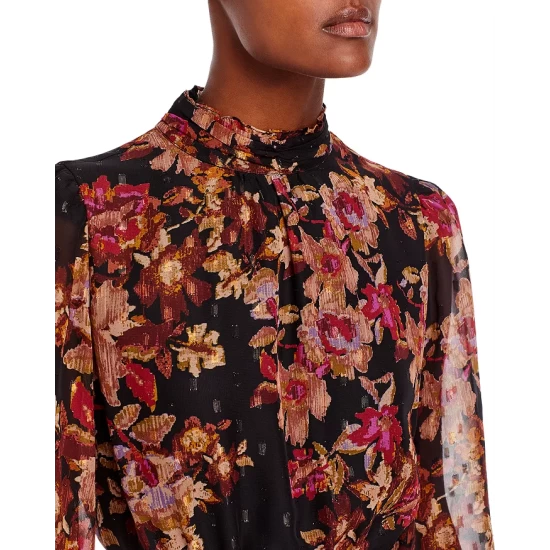 Hot Sale 🥰 AQUA Mock Neck Tiered Mini Dress - 100% Exclusive Black Multi ✔️ 7 Hot Sale 🥰 AQUA Mock Neck Tiered Mini Dress - 100% Exclusive Black Multi ✔️ - Image 7