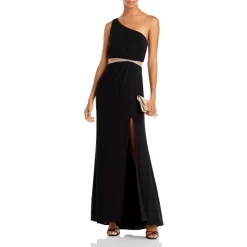 Best deal ๐ AQUA One Shoulder Cutout Waist Gown - 100% Exclusive Black โ๏ธ