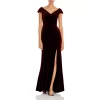 Flash Sale 🥰 AQUA Off-the-Shoulder Fluted Velvet Gown - 100% Exclusive Burgundy 🎉