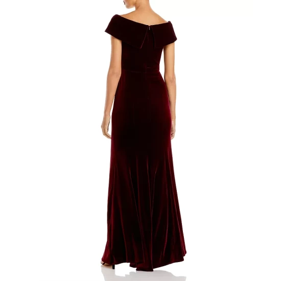 Flash Sale ๐ฅฐ AQUA Off-the-Shoulder Fluted Velvet Gown - 100% Exclusive Burgundy ๐ 3 Flash Sale ๐ฅฐ AQUA Off-the-Shoulder Fluted Velvet Gown - 100% Exclusive Burgundy ๐ - Image 3