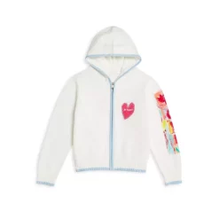 Hot Sale 👏 AQUA 🤩 Girls' Love Zip Sweater Hoodie, Big Kid - 100% Exclusive Cream ⭐