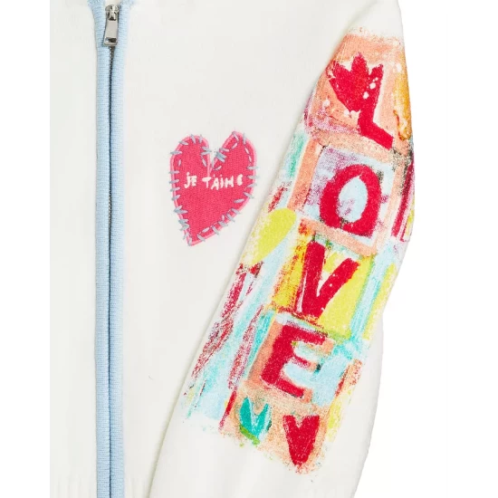 Hot Sale ๐ AQUA ๐คฉ Girls' Love Zip Sweater Hoodie, Big Kid - 100% Exclusive Cream โญ 3 Hot Sale ๐ AQUA ๐คฉ Girls' Love Zip Sweater Hoodie, Big Kid - 100% Exclusive Cream โญ - Image 3